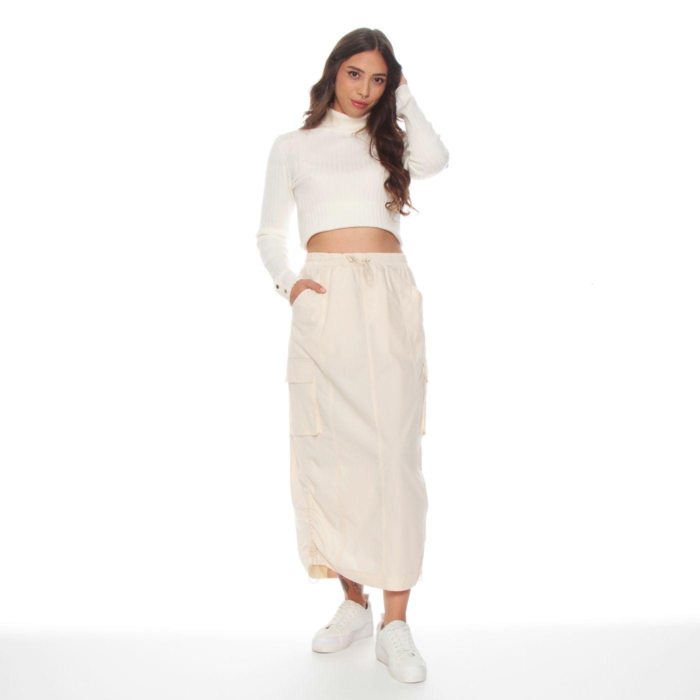 Falda Midi Cargo Con Regulador En Cintura-1