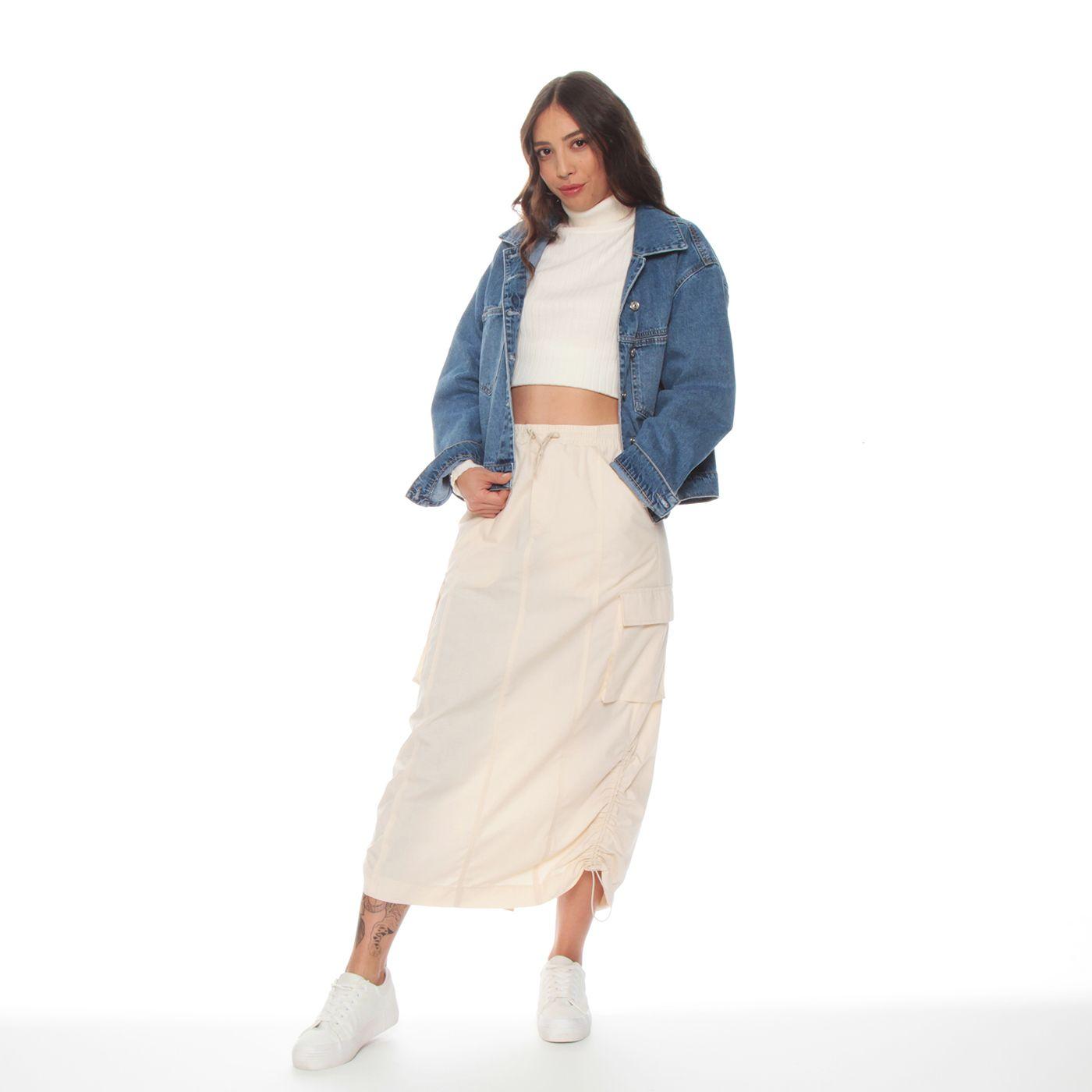Falda Midi Cargo Con Regulador En Cintura-6