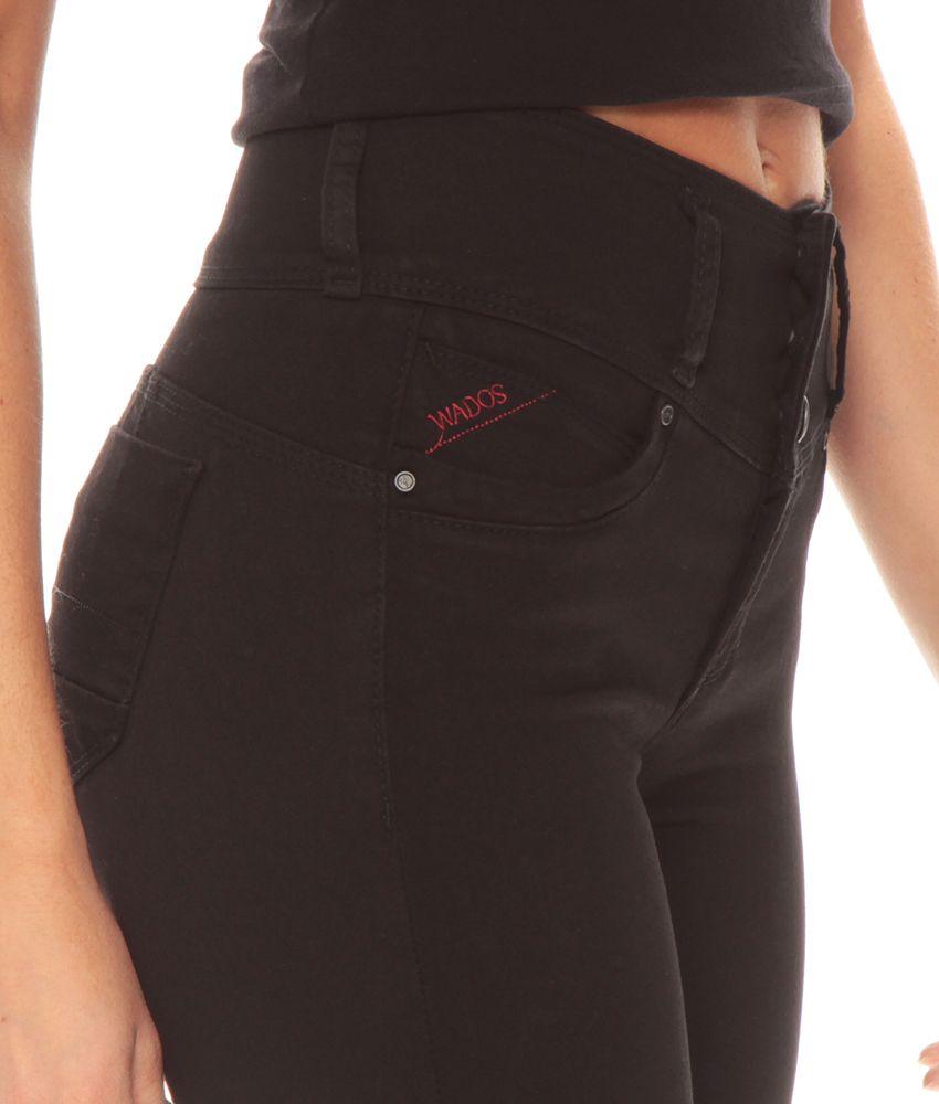 Jeans Slim Escultural Push Up Tiro Alto Pretina Ancha Tres Botones-2