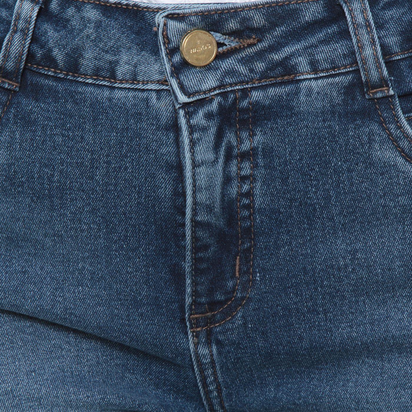 Jeans Recto Tiro Alto Pretina Basica 1 Boton Basta Roll Up-5