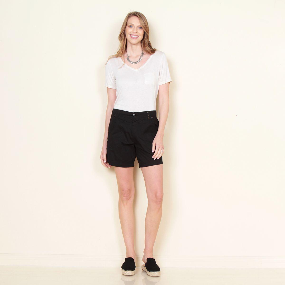 Short Solido Tiro Alto Pretina Basica 1 Boton-3