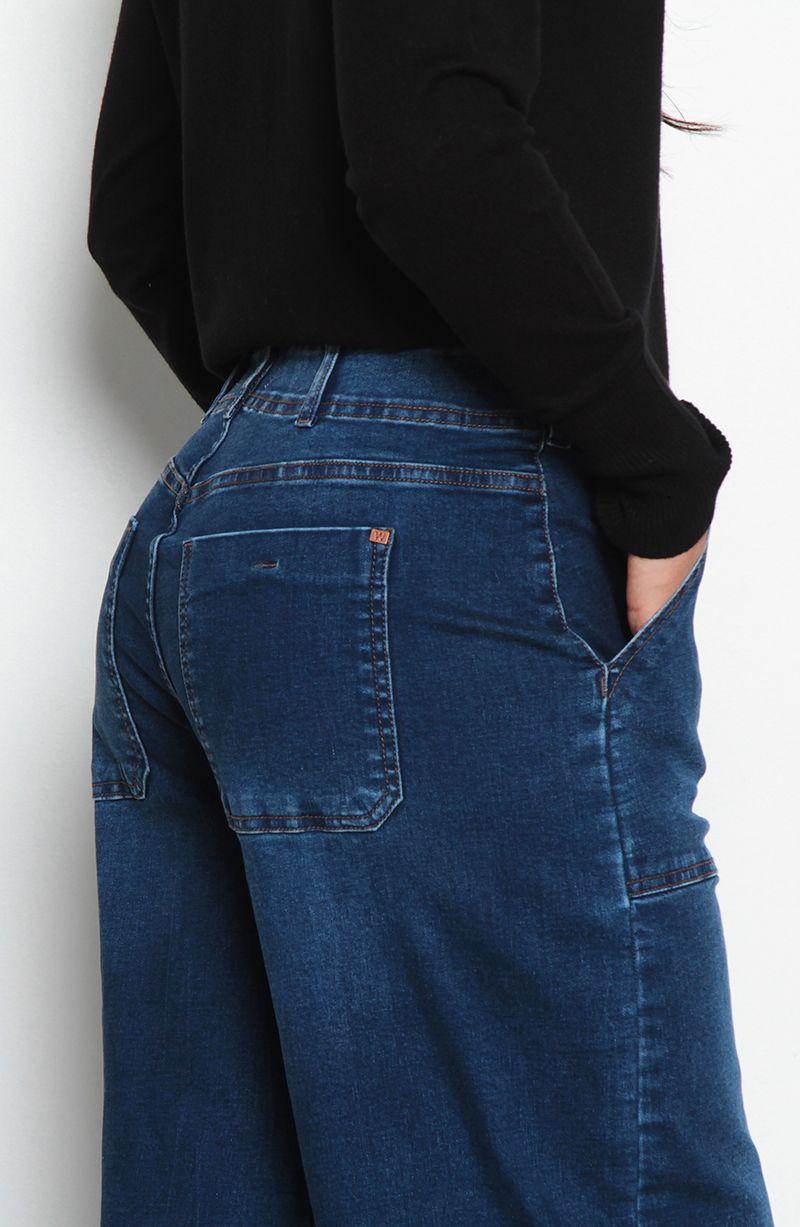 Jeans Cargo Recto Basico Pretina Media  Dos Botones-1