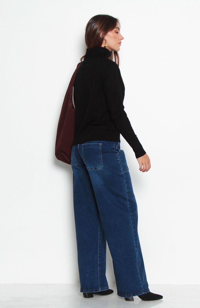 Jeans Cargo Recto Basico Pretina Media  Dos Botones-8