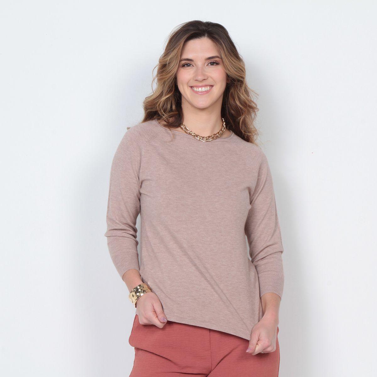 Sweater Manga 3/4 Escote Bote-0