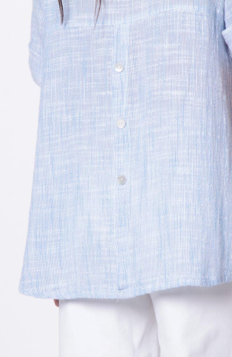 Blusa Manga 3/4 Abotonada En Delantero-4