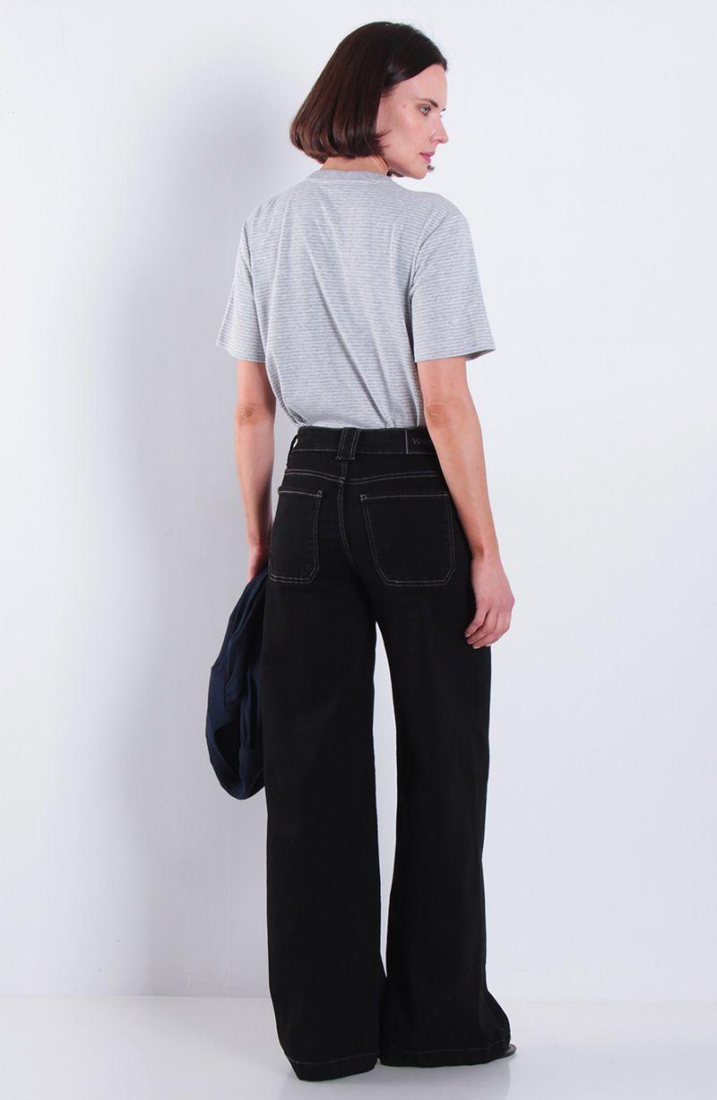 Jeans Wide Cargo Tiro Medio Pretina Basica Un Boton-3