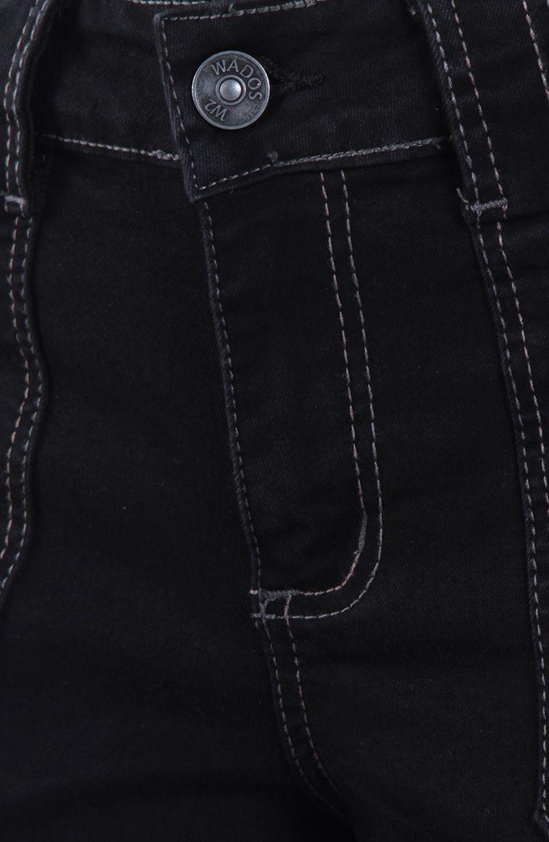 Jeans Wide Cargo Tiro Medio Pretina Basica Un Boton-5
