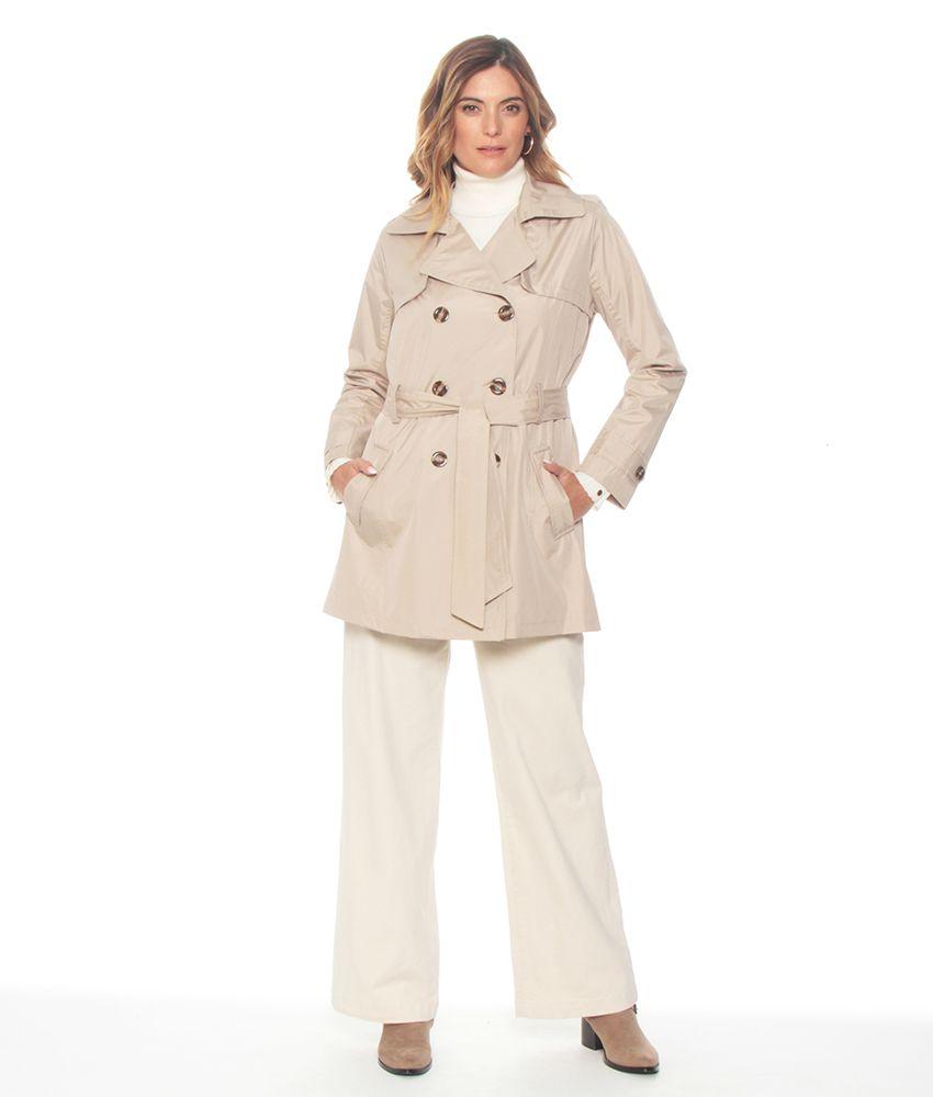 Trench Manga Larga  Con Lazo En Cintura-4