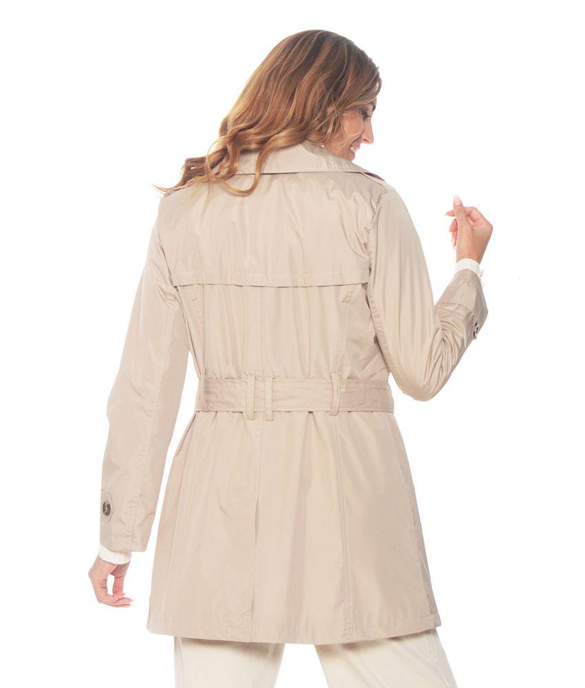 Trench Manga Larga  Con Lazo En Cintura-7