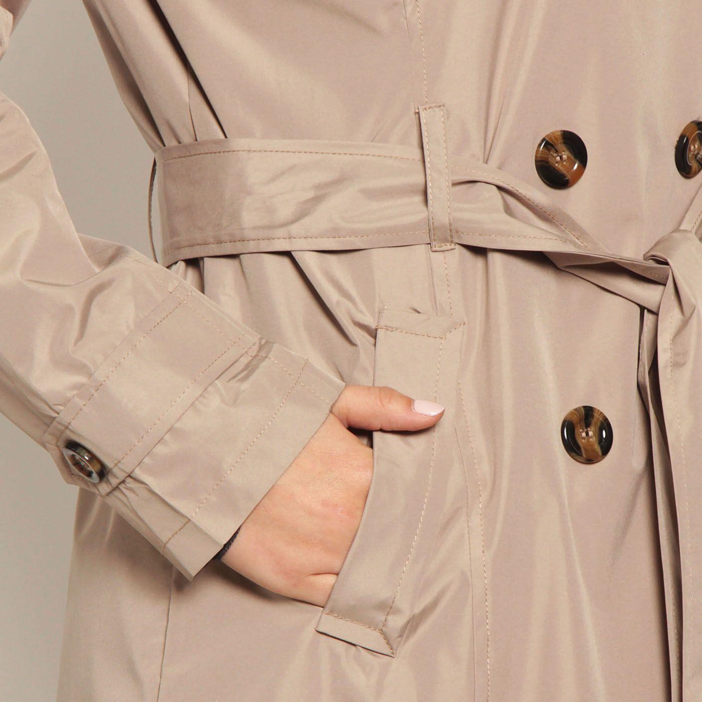 Trench Manga Larga  Con Lazo En Cintura-3