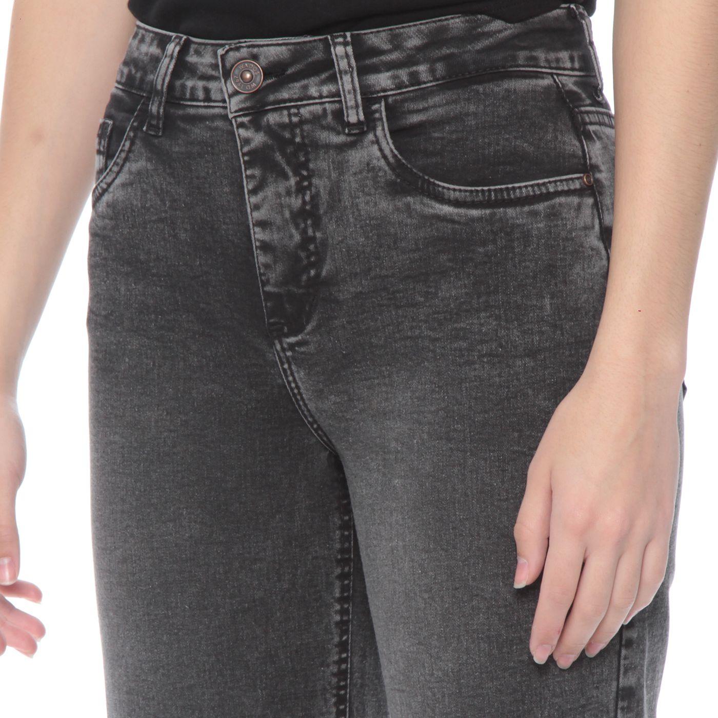 Jeans Recto Tiro  1 Boton Alto Pretina Basica-3