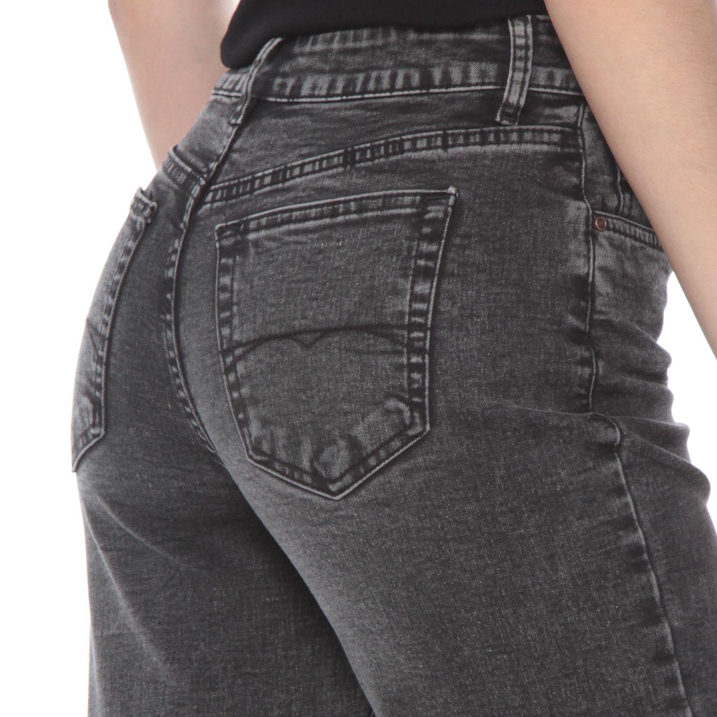 Jeans Recto Tiro  1 Boton Alto Pretina Basica-4