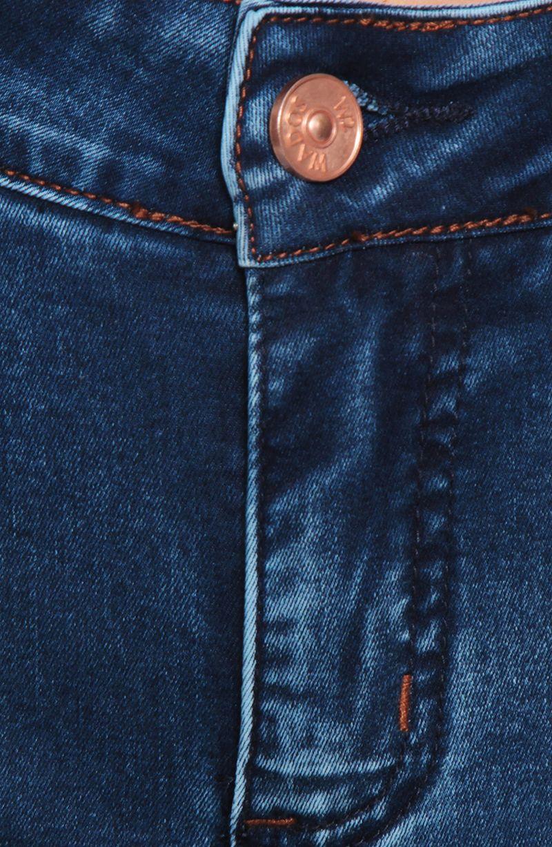 Jeans Flare Tiro Bajo Pretina Basica   Un Boton-2