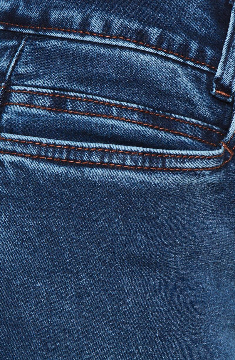 Jeans Flare Tiro Bajo Pretina Basica   Un Boton-3