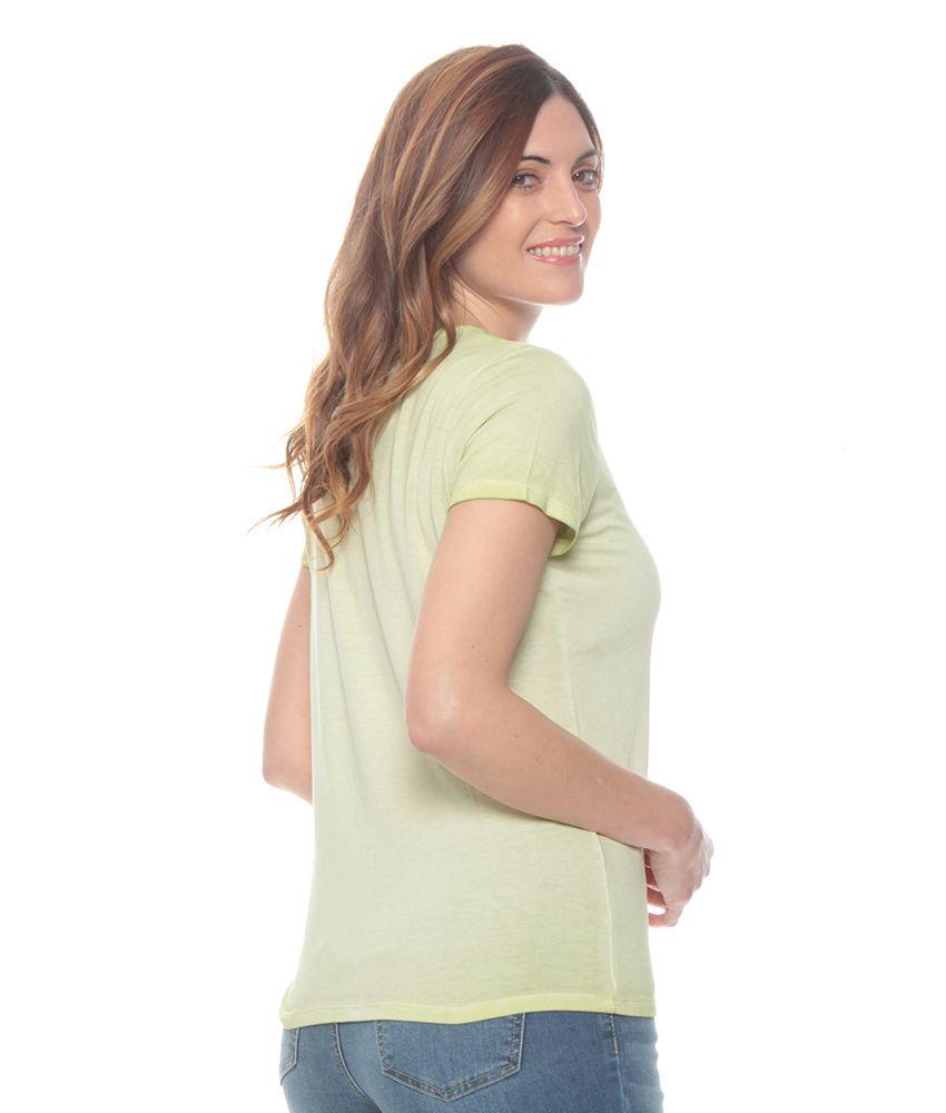 Polera Manga Corta Solida Escote V Detalle En Hombro-3