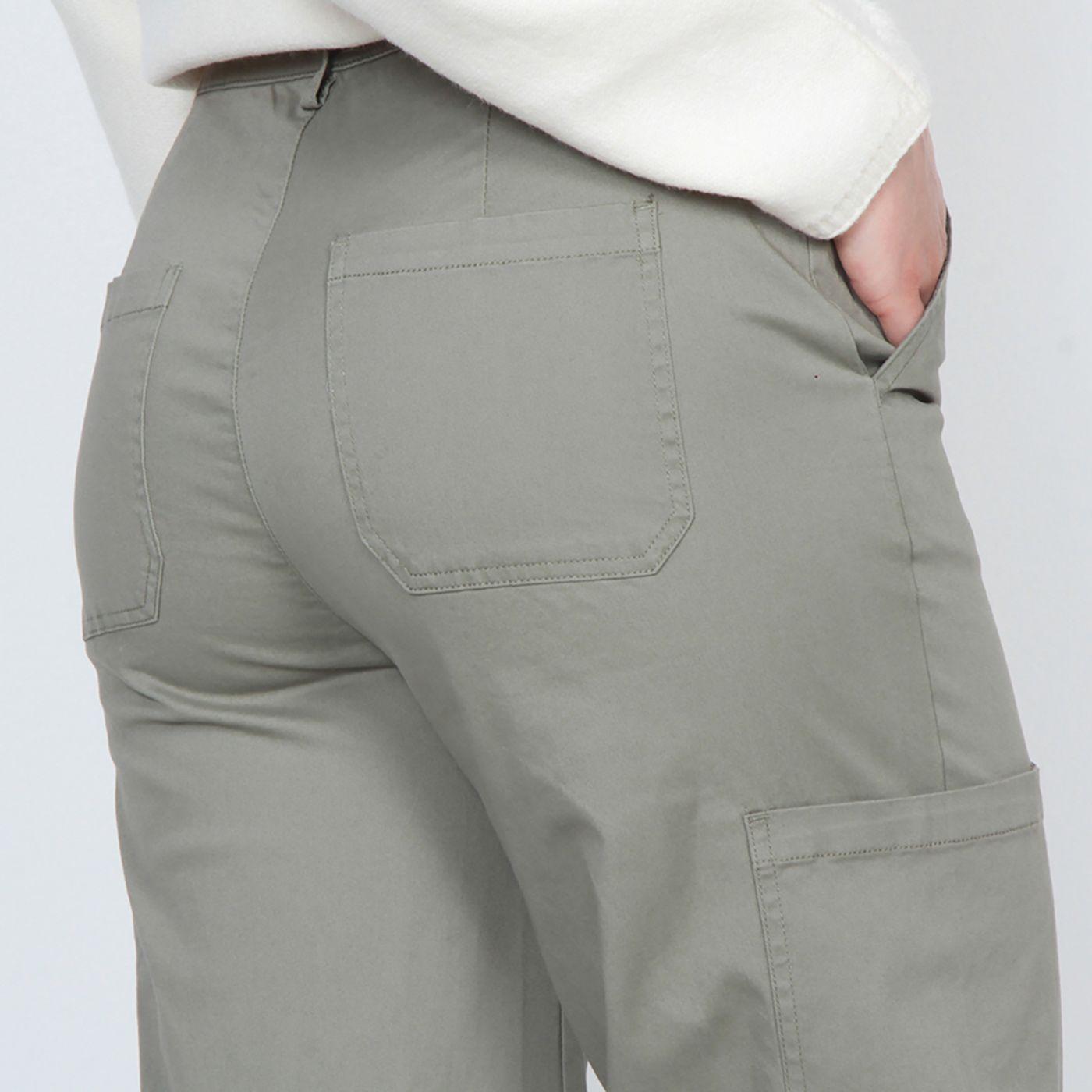 Pantalon Wados Cargo Tiro Alto Pretina Basica Con Basta Doblada-5