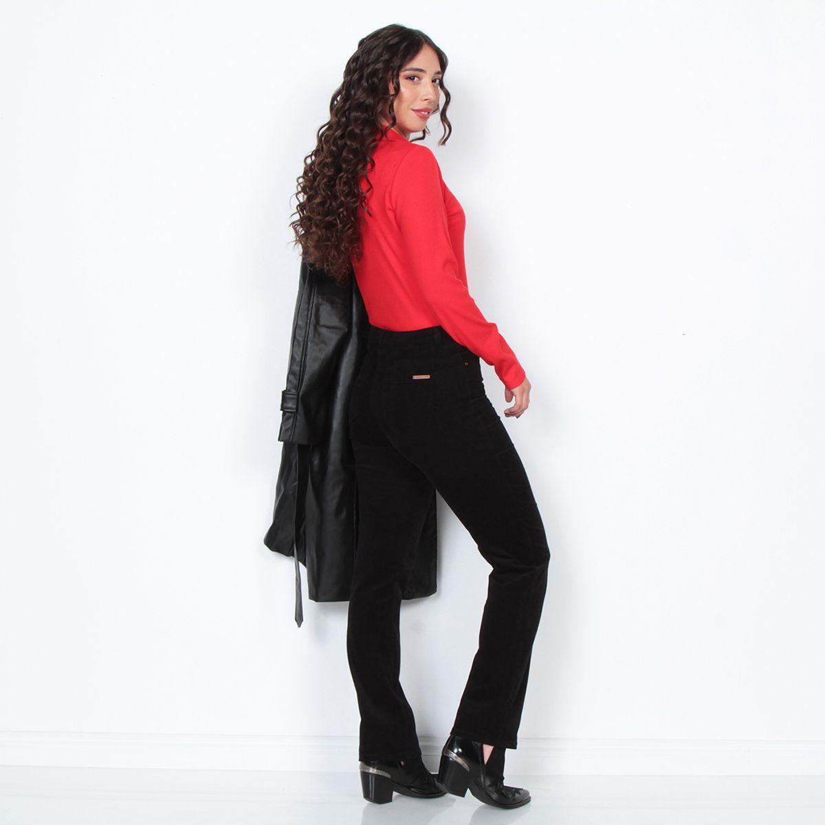 Pantalon Cotele Recto Push In Push Up Pretina  Basica Un Boton-6