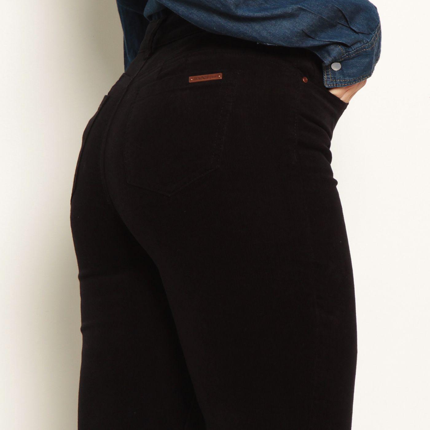 Pantalon Cotele Recto Push In Push Up Pretina  Basica Un Boton-1