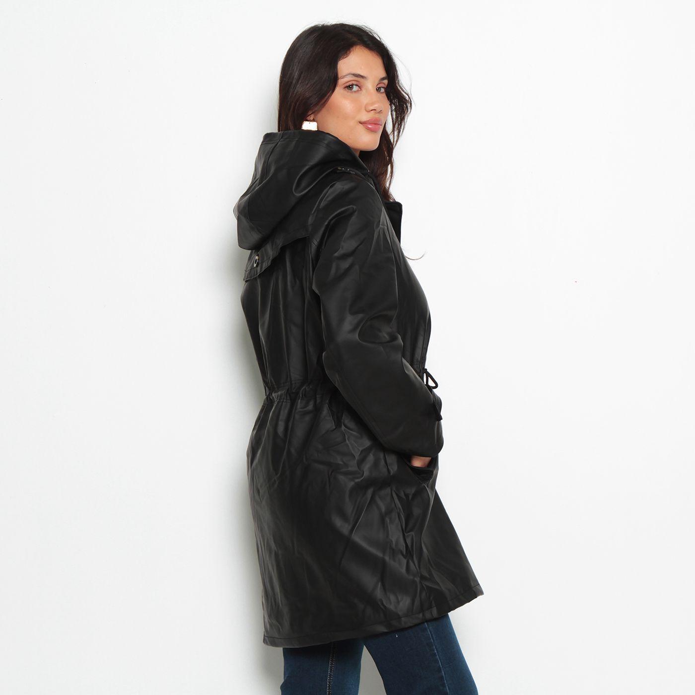 Chaqueta Manga Larga Con Capucha Cintura Ajustable Y Bolsillos-6