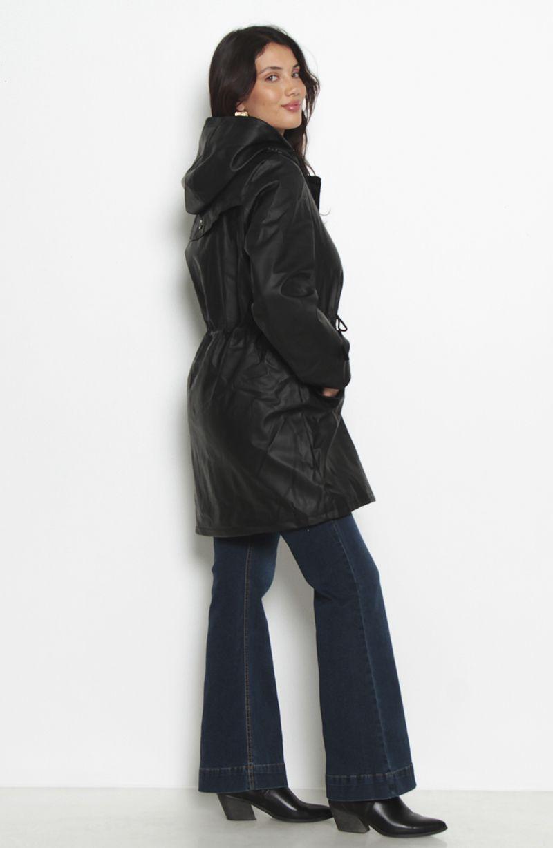 Chaqueta Manga Larga Con Capucha Cintura Ajustable Y Bolsillos-5