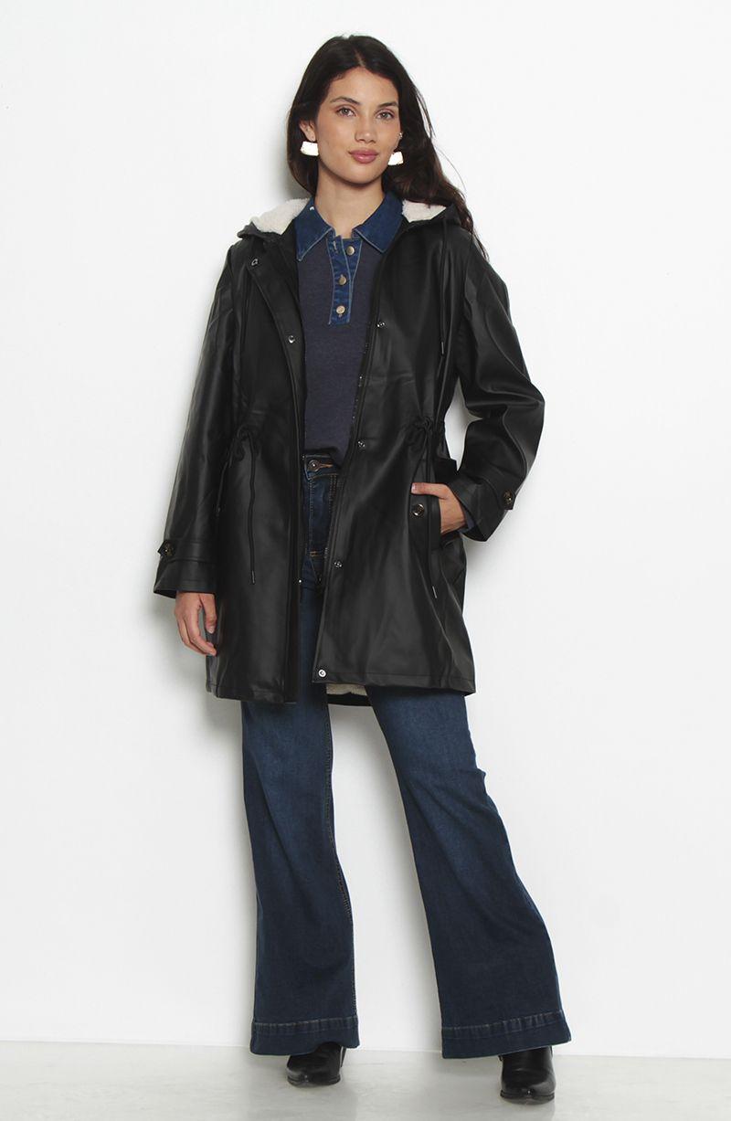 Chaqueta Manga Larga Con Capucha Cintura Ajustable Y Bolsillos-7