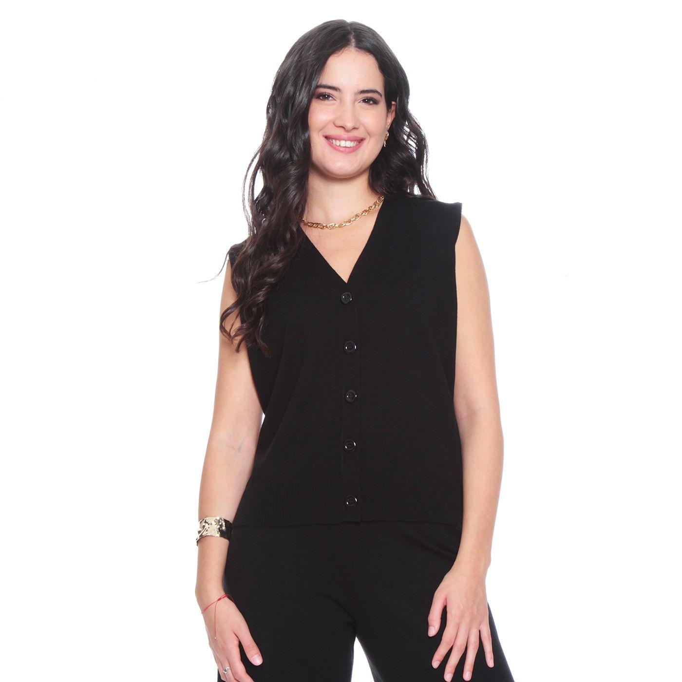 Conjunto Chaleco Sin Manga Y Pantalon Wide Leg Tiro Alto-2