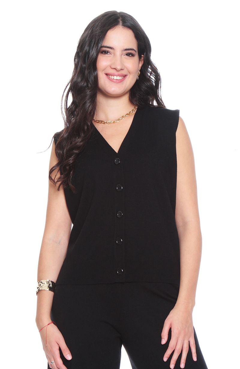 Conjunto Chaleco Sin Manga Y Pantalon Wide Leg Tiro Alto-3