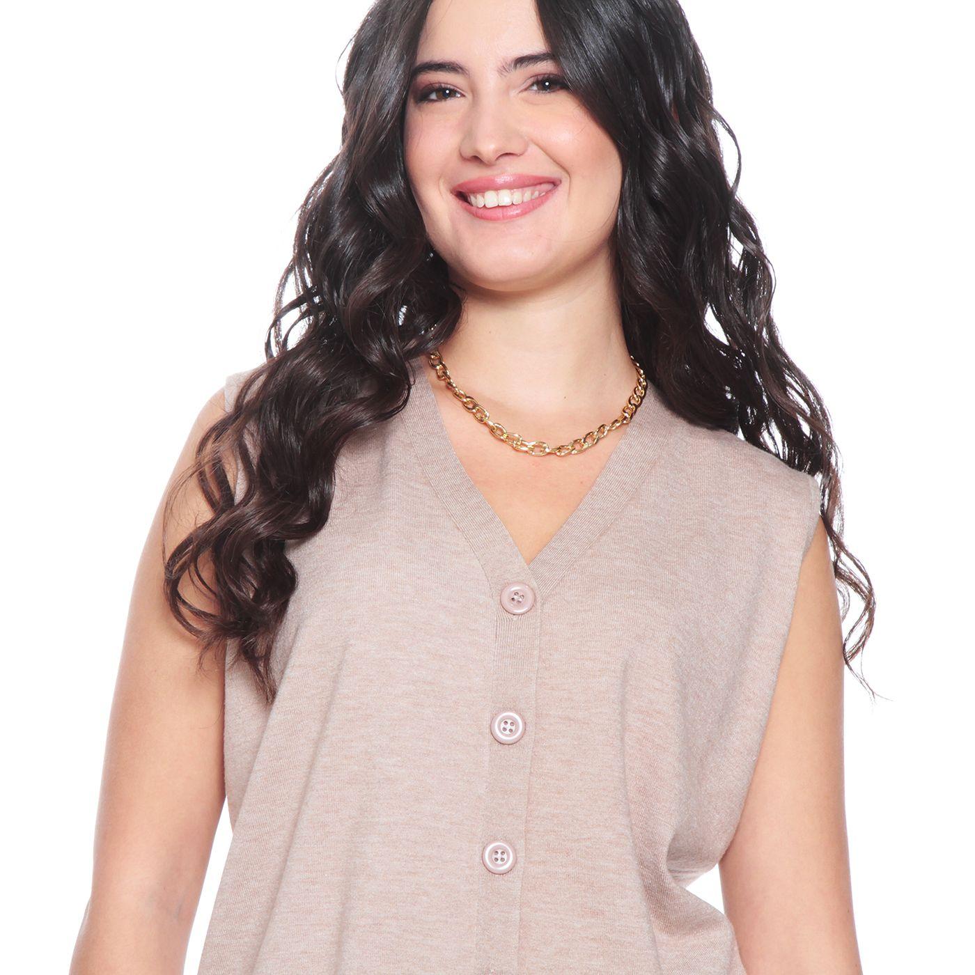 Conjunto Chaleco Sin Manga Y Pantalon Wide Leg Tiro Alto-3