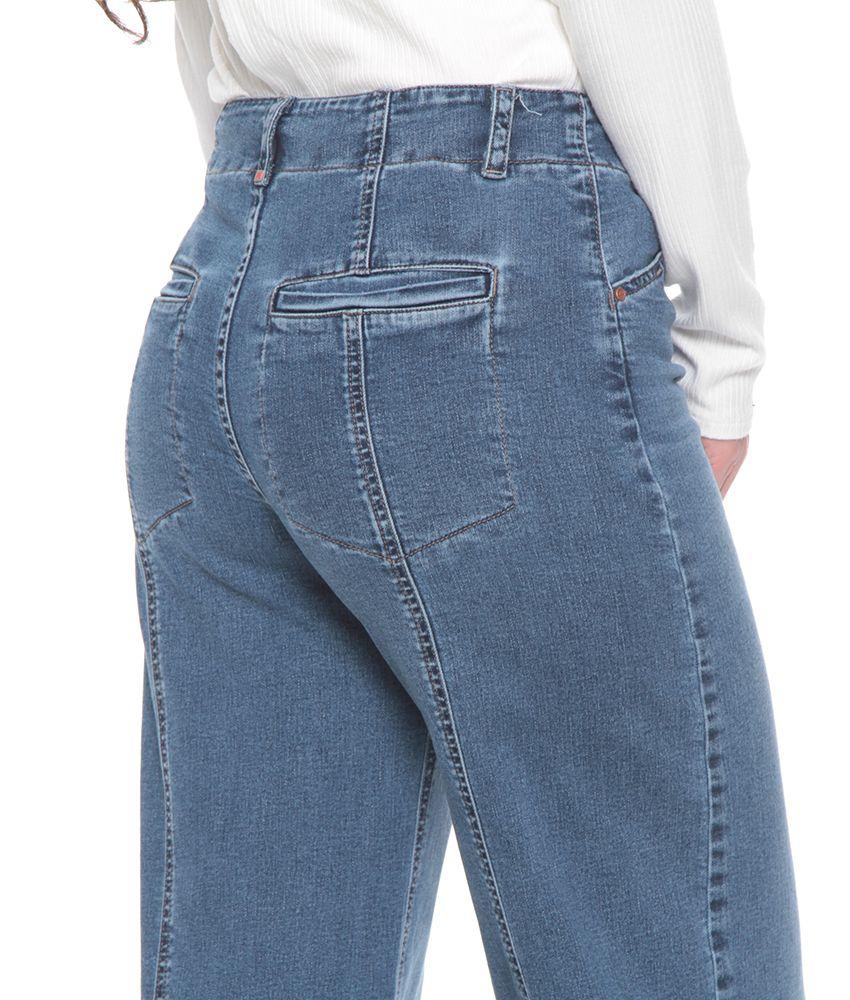 Jeans Wide Leg Tiro Alto Pretina Interna Un Boton Bolsillo Vivo-4