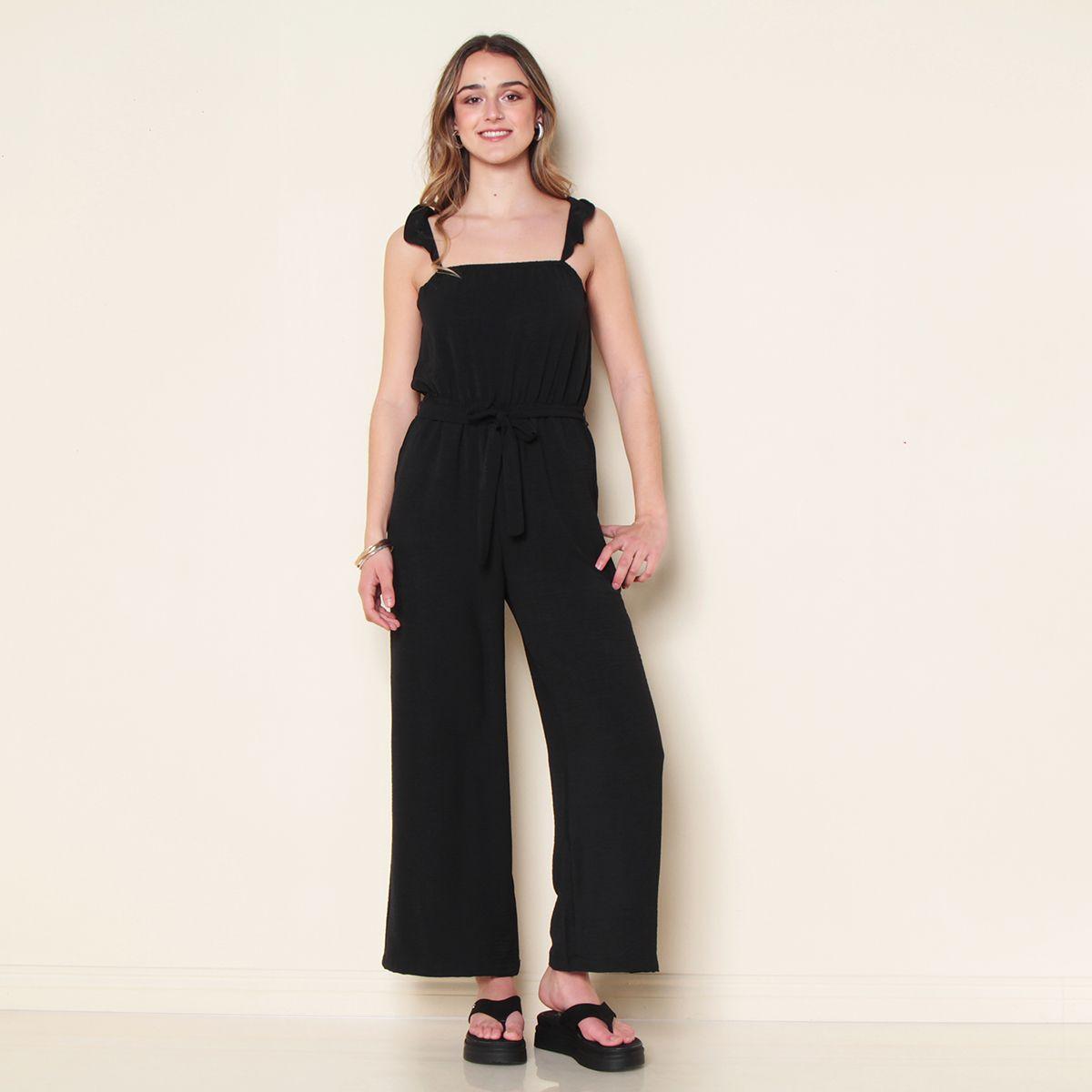 Enterito Sin Manga Solido Con Lazo En Cintura-1