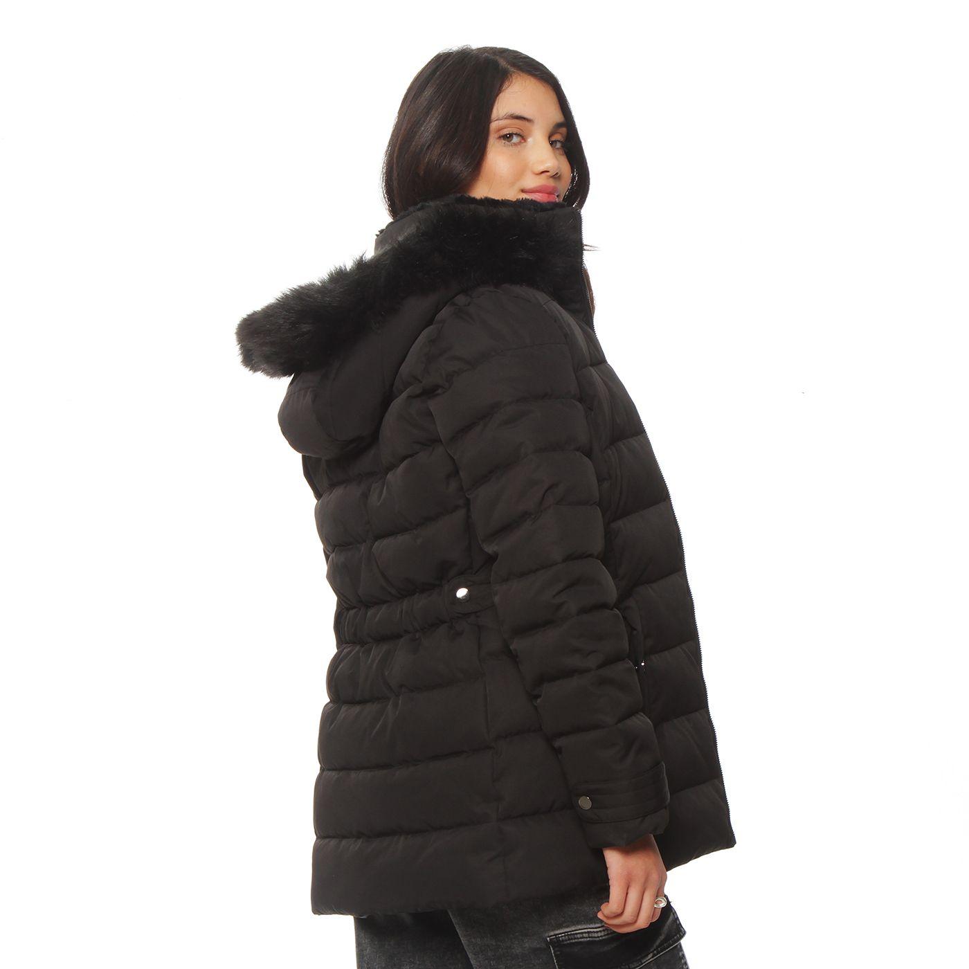 Parka Manga Larga Con Aplicacion En Capucha Con Cierre En Delantero-2