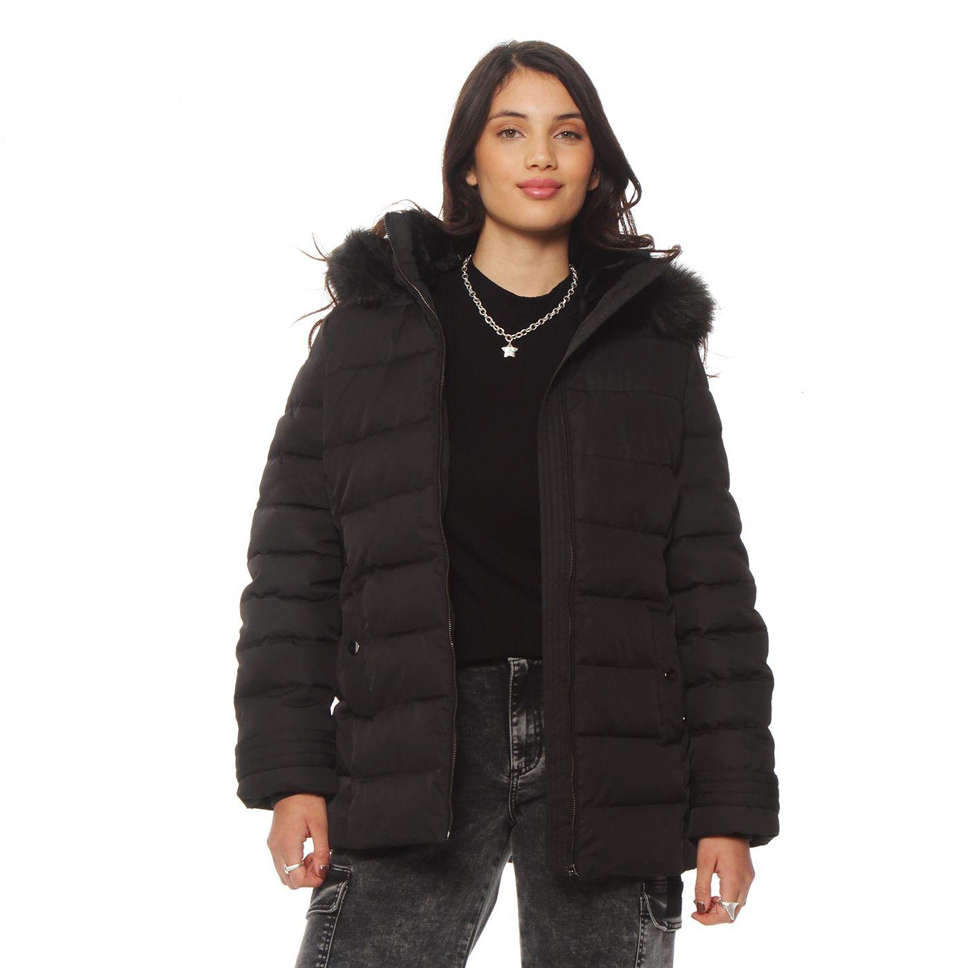 Parka Manga Larga Con Aplicacion En Capucha Con Cierre En Delantero-6