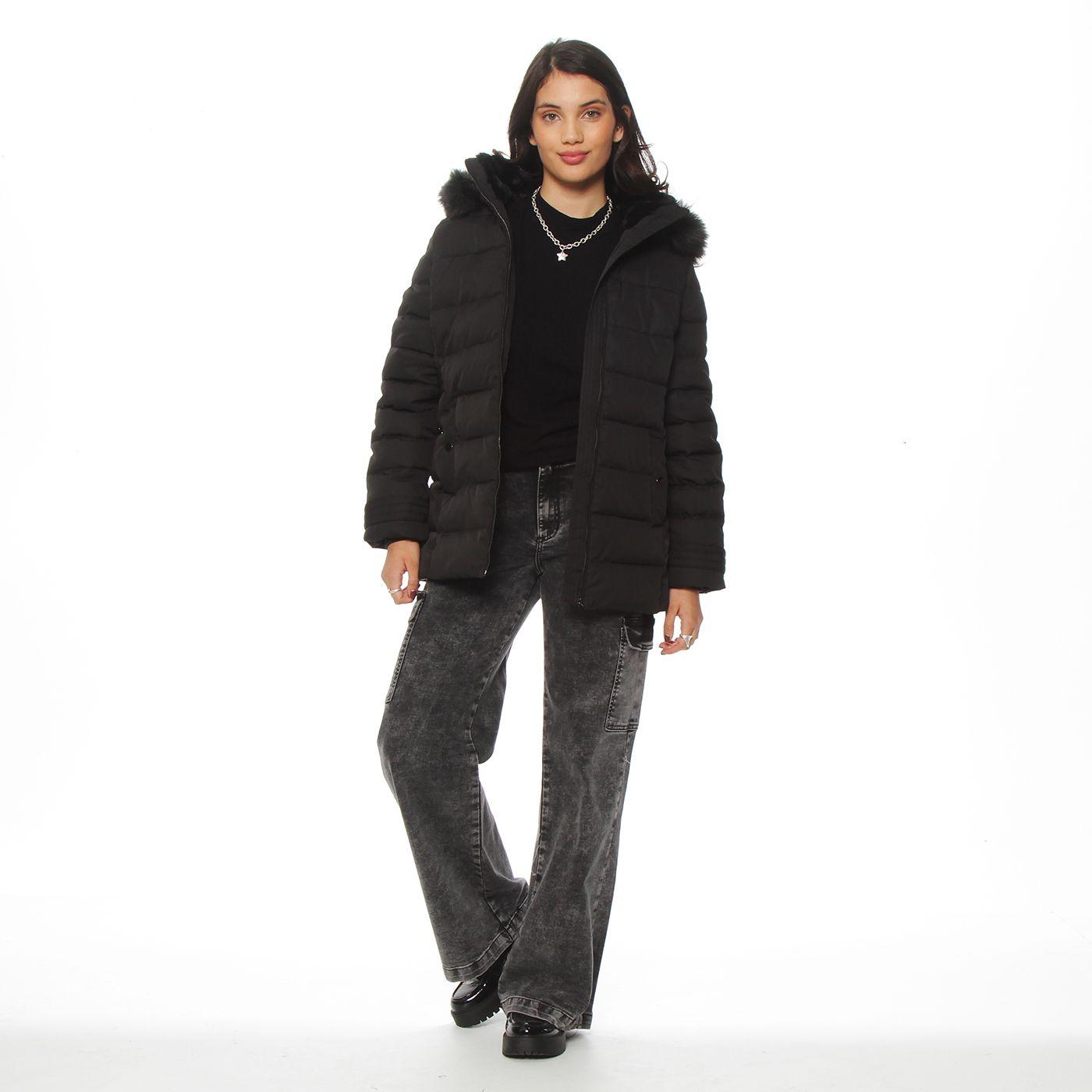 Parka Manga Larga Con Aplicacion En Capucha Con Cierre En Delantero-7