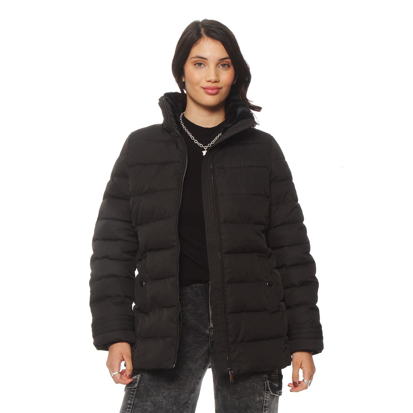 Parka Manga Larga Con Aplicacion En Capucha Con Cierre En Delantero-8