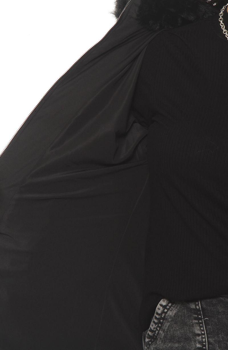 Parka Manga Larga Con Aplicacion En Capucha Con Cierre En Delantero-5