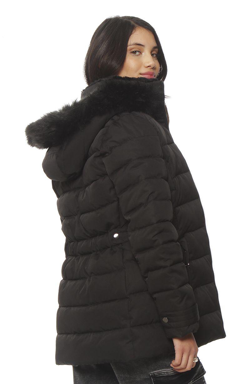 Parka Manga Larga Con Aplicacion En Capucha Con Cierre En Delantero-6