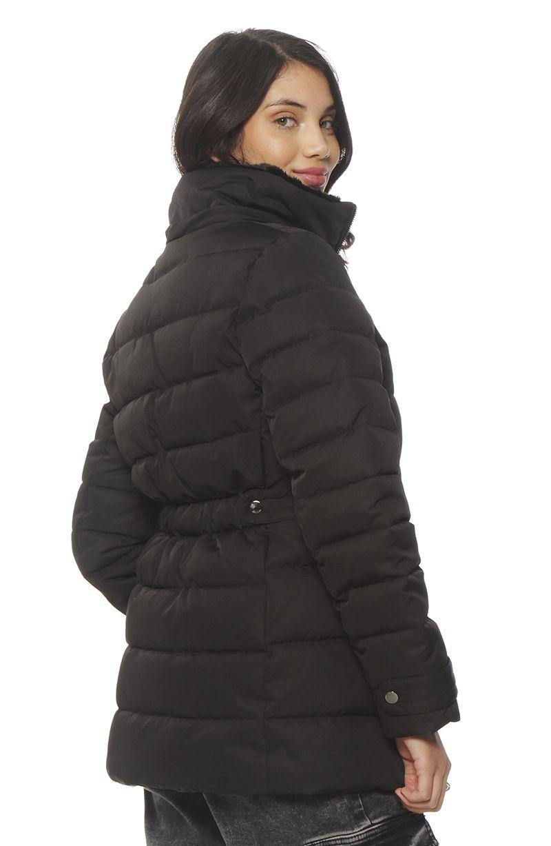 Parka Manga Larga Con Aplicacion En Capucha Con Cierre En Delantero-9