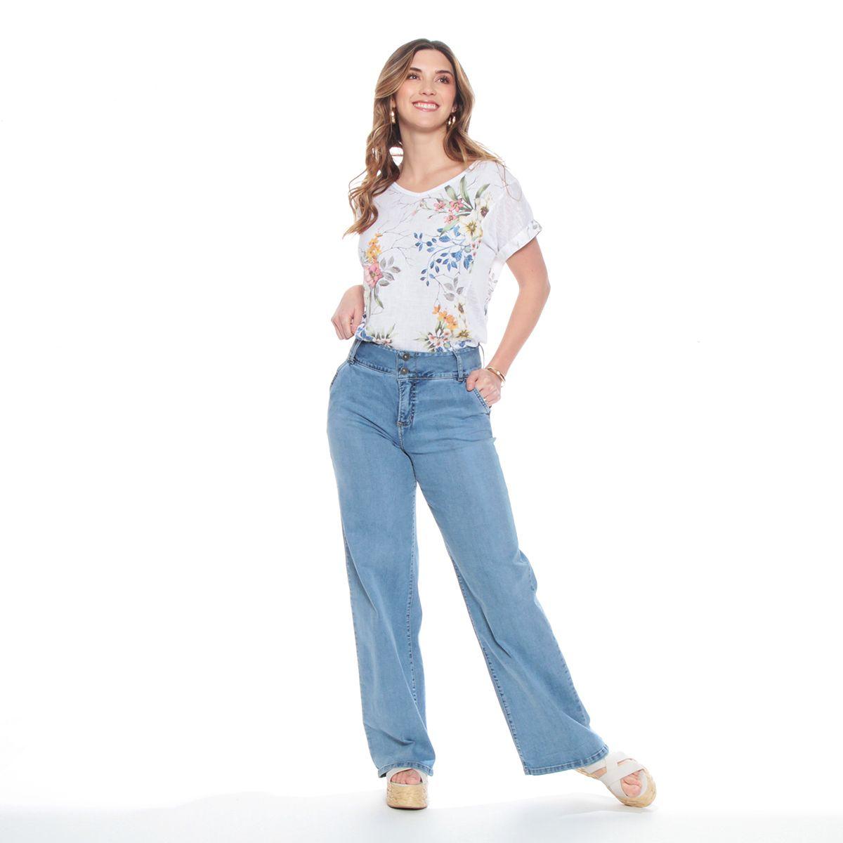 Blusa Manga Corta Lino Estampada Escote Recondo-3