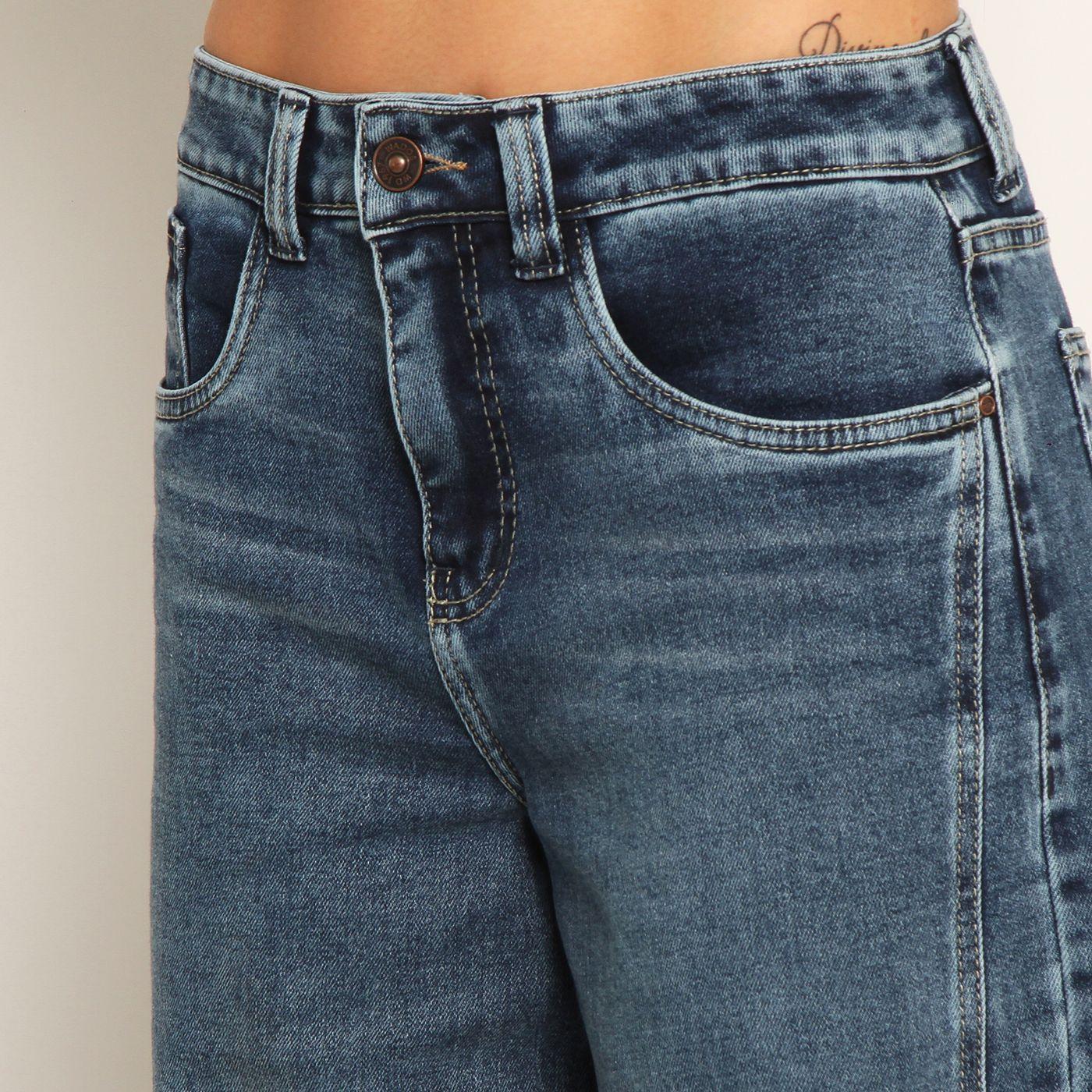 Jeans Wide Leg Tiro Alto Pretina Basica 1 Boton Basta Despegada-2