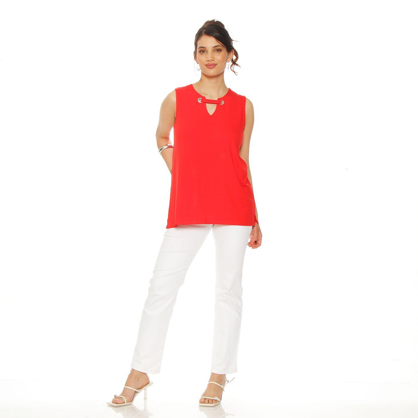 Polera Sin Manga Escote V Y Ojetillo-2