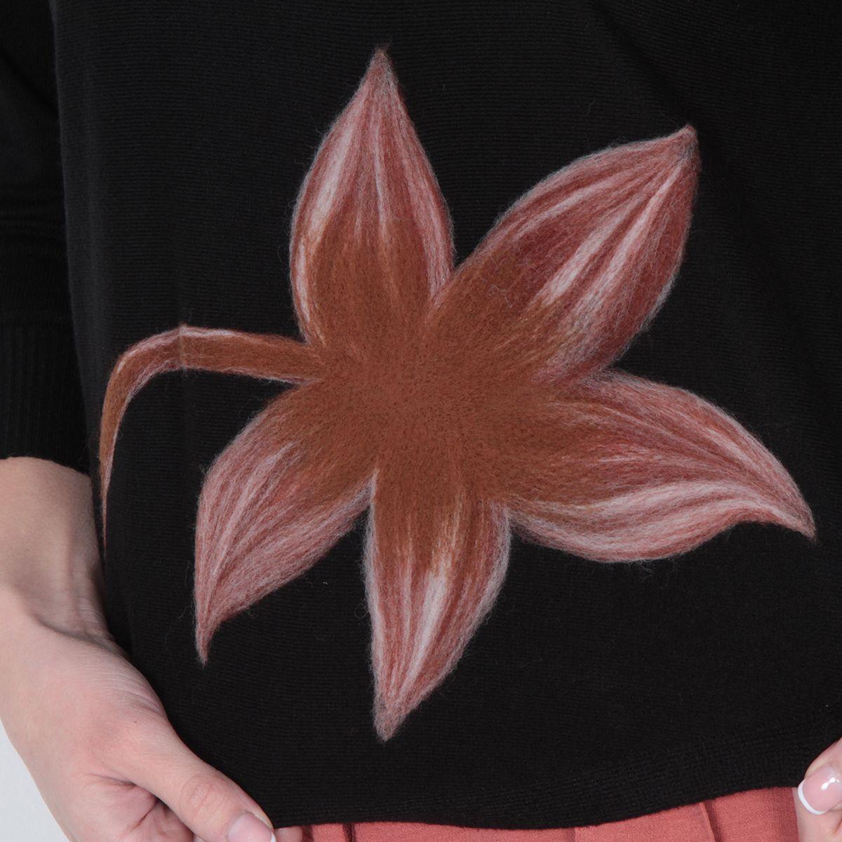 Sweater Manga Larga Escote V Con Bordado-2