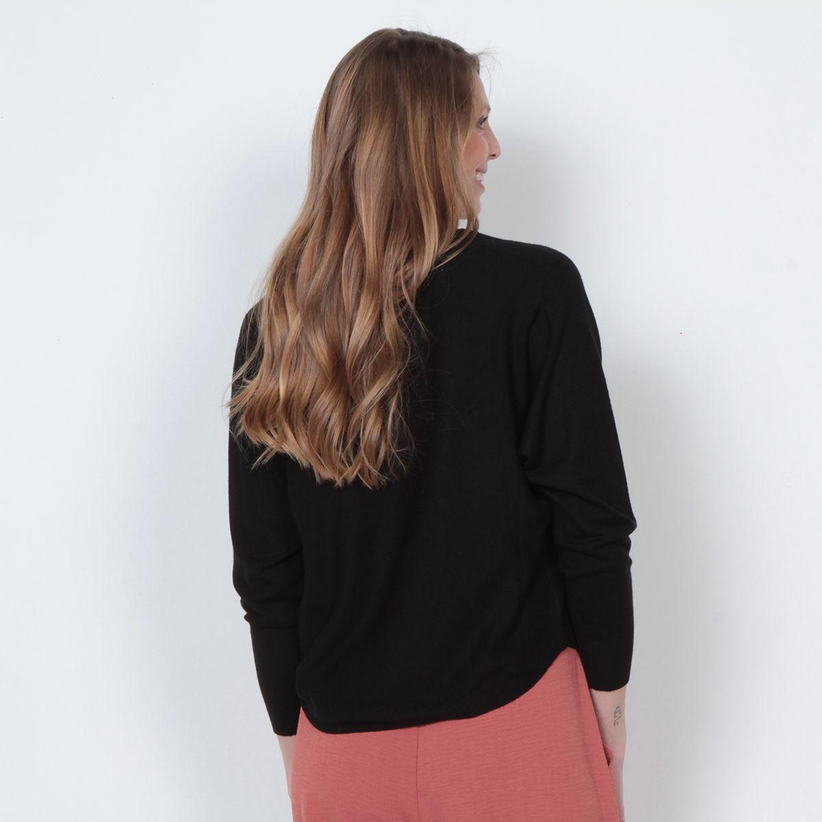 Sweater Manga Larga Escote V Con Bordado-5