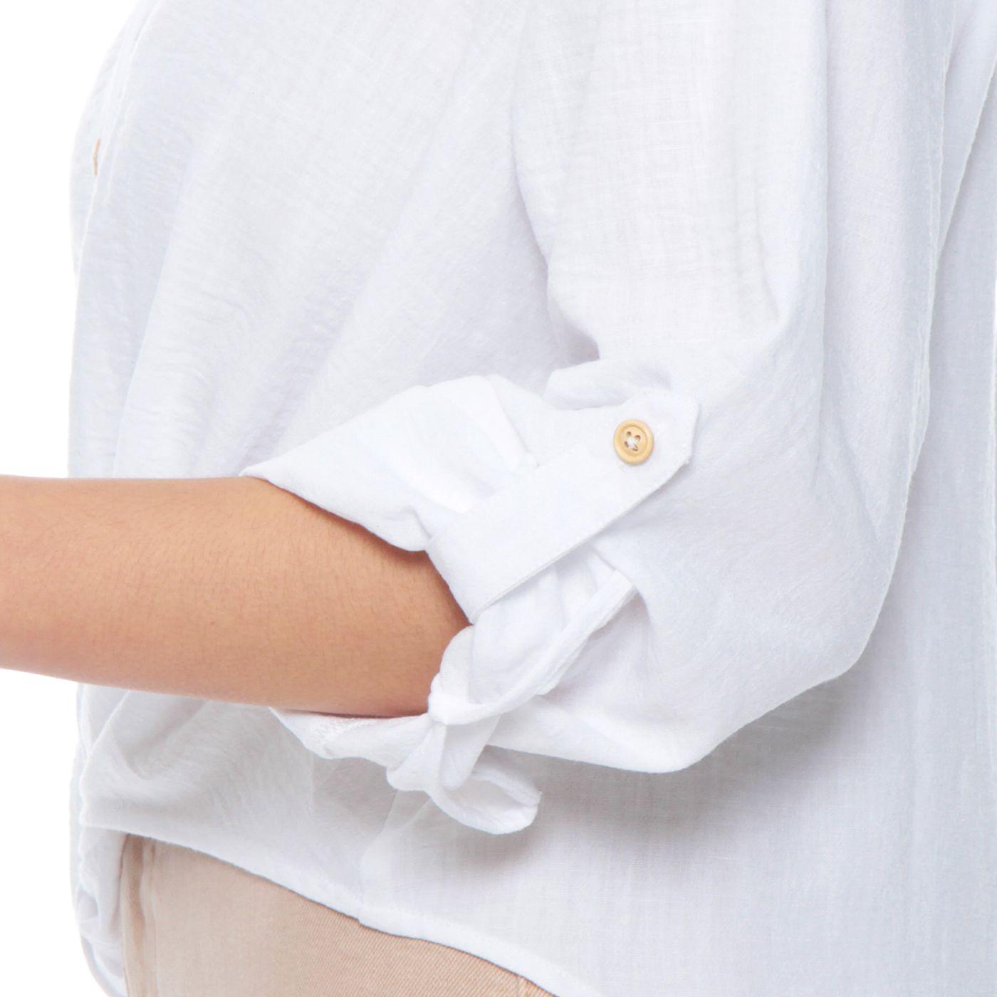 Blusa Manga Larga   Abotonada En Delantero-2