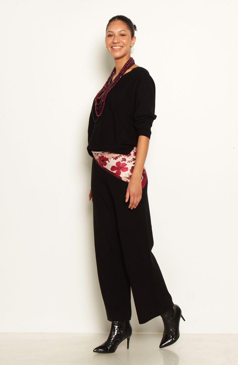 Conjunto Tejido Sweater Y Pantalon Wide Leg Tiro Alto Pretina Elastica-1