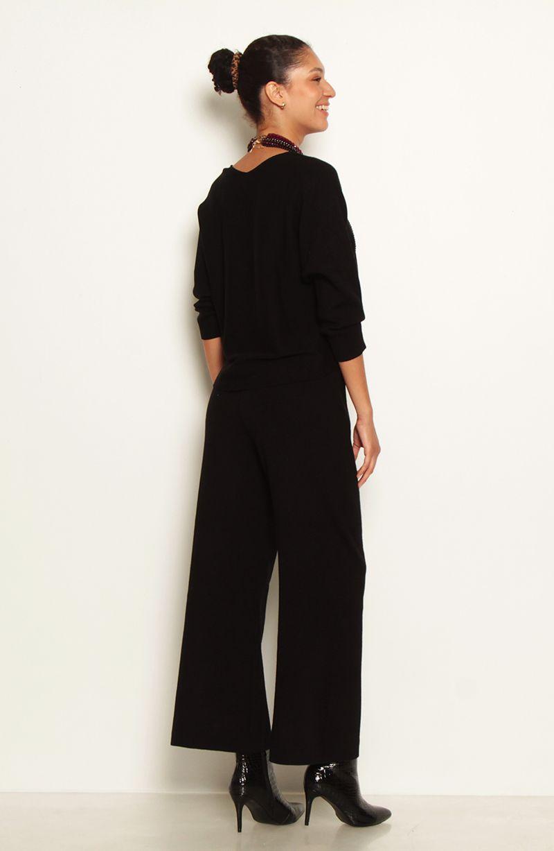 Conjunto Tejido Sweater Y Pantalon Wide Leg Tiro Alto Pretina Elastica-3