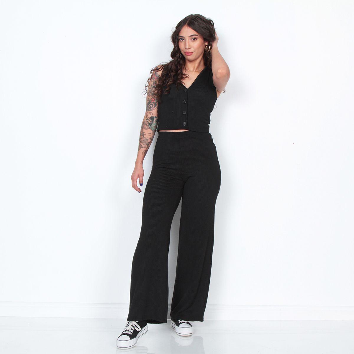 Conjunto Vest Y Pantalon Solido-0