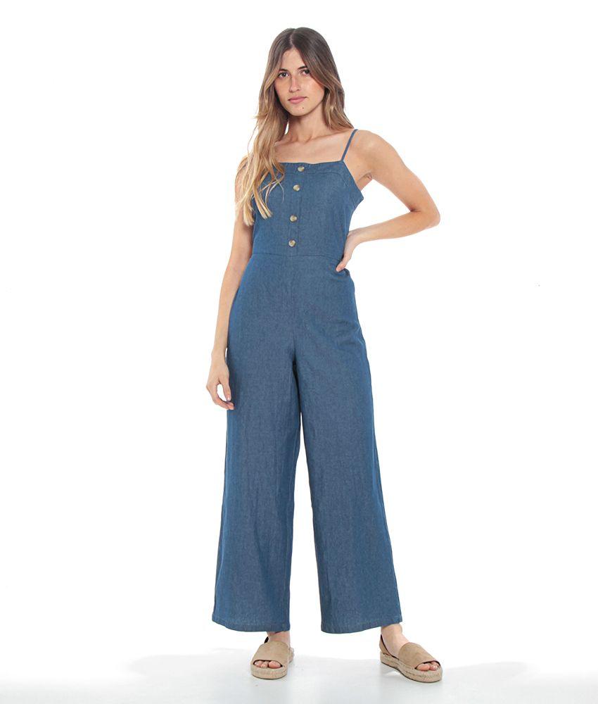 Enterito Denim  Recto Con Lazo En Espalda-0