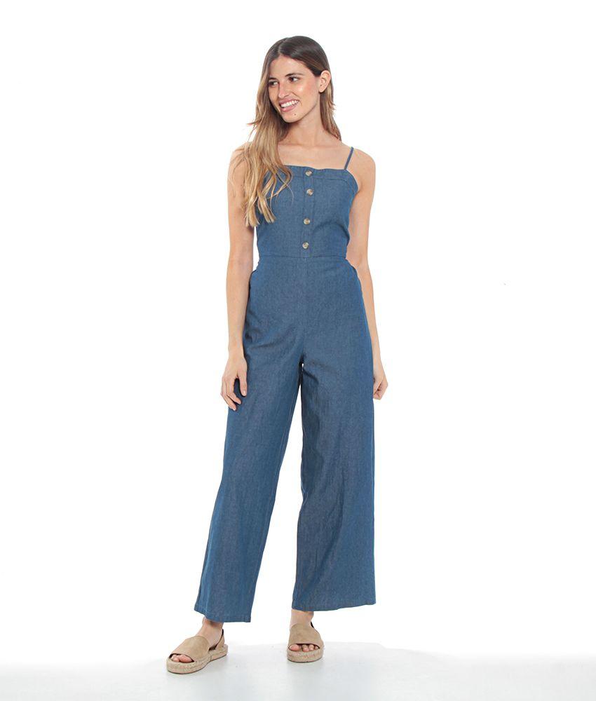Enterito Denim  Recto Con Lazo En Espalda-3