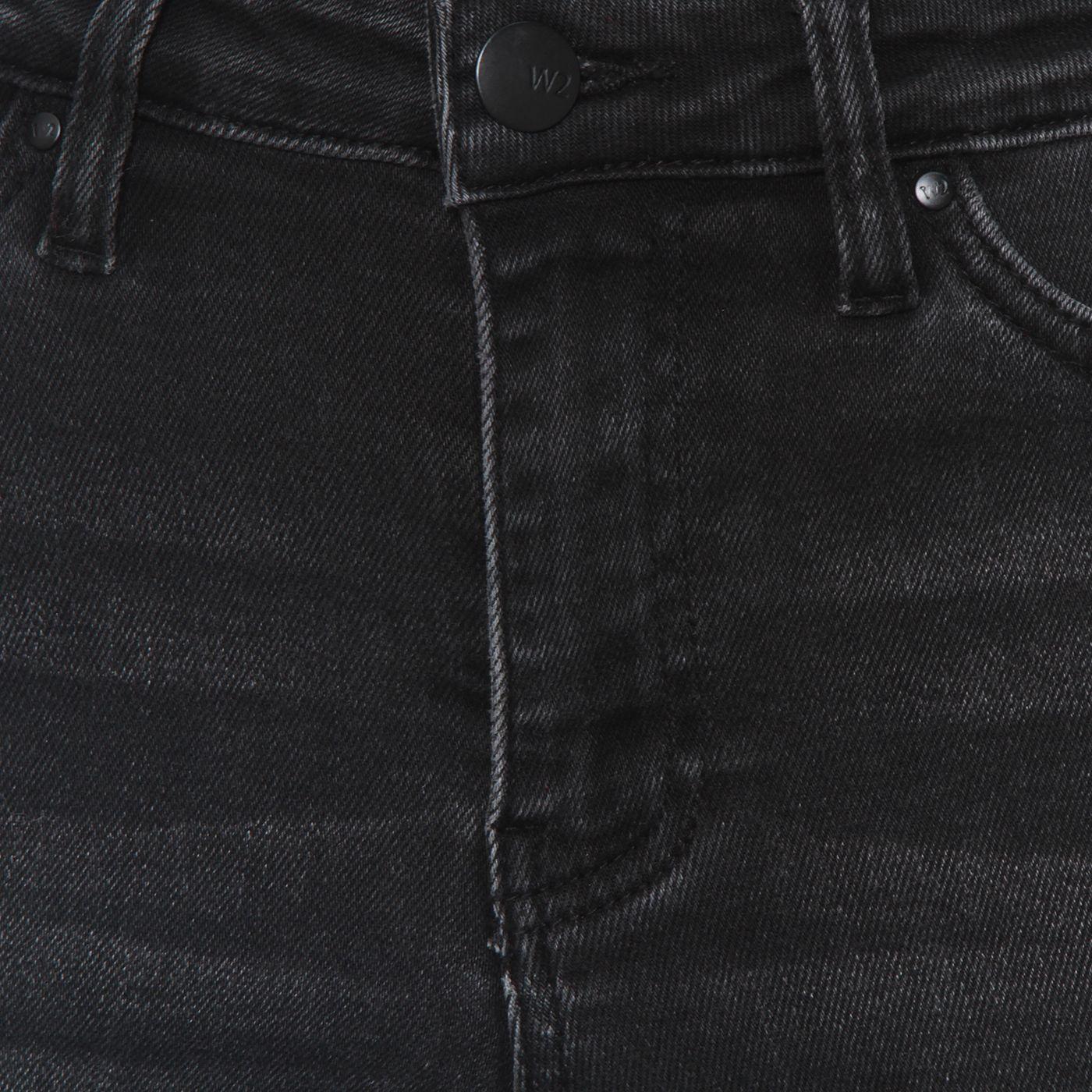 Jeans Wide Leg Tiro Alto Pretina  Basica 1 Boton-7