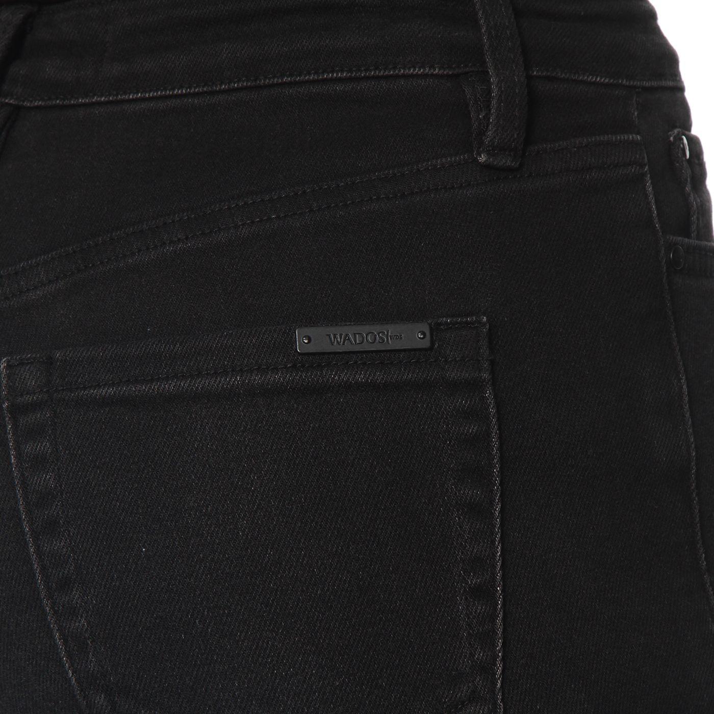 Jeans Wide Leg Tiro Alto Pretina  Basica 1 Boton-9
